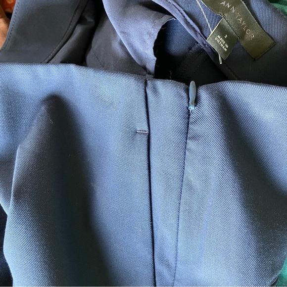 NWOT Ann Taylor Navy Blue Slim Fit Side Zipper Pants with Pockets (2) - Picture 8 of 10